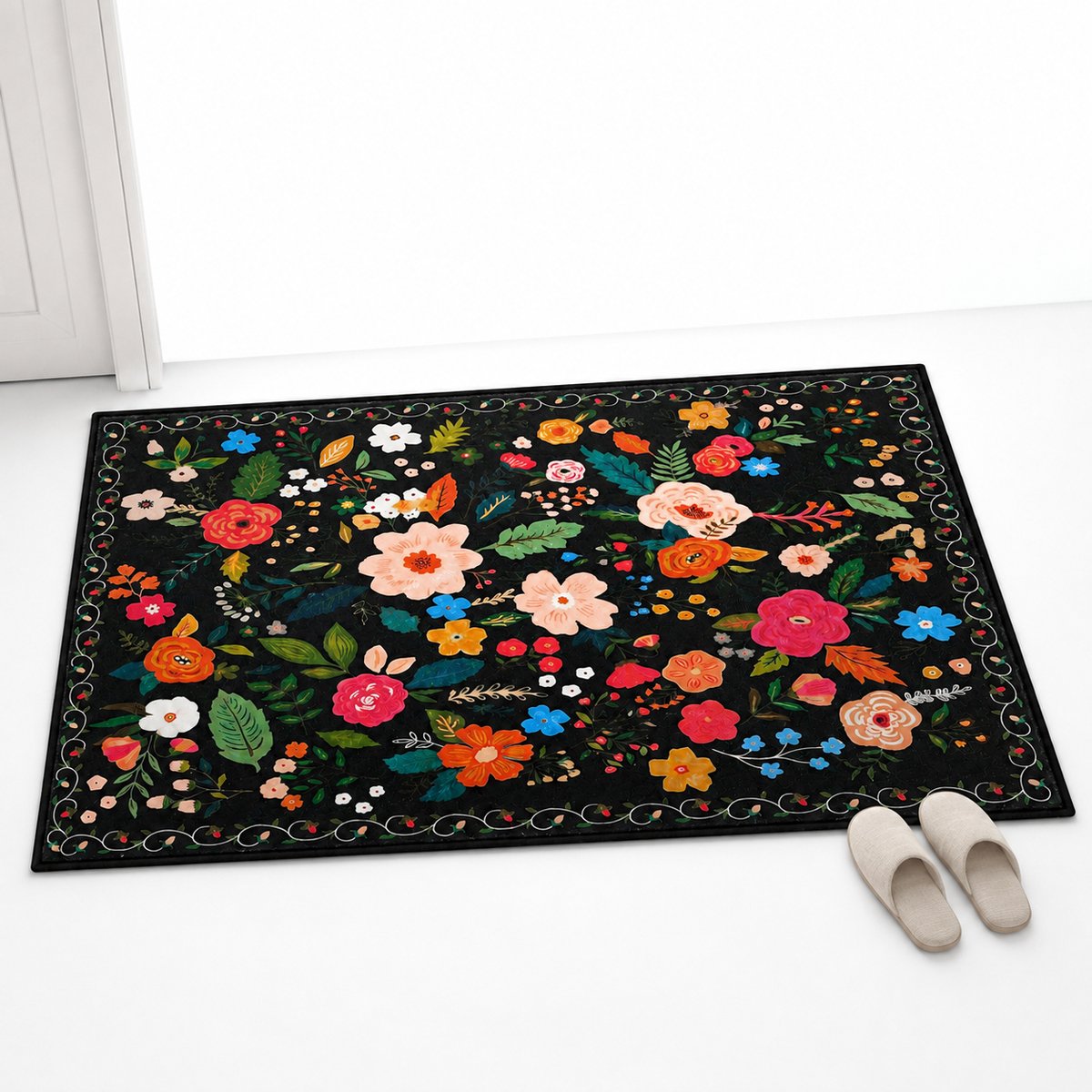 Bobypet - Deurmat Binnen - Ultradunne Wasbare Vuilvangmat 120 x 80 cm - Antislip Laagprofiel Mat voor Entree - Multicolor