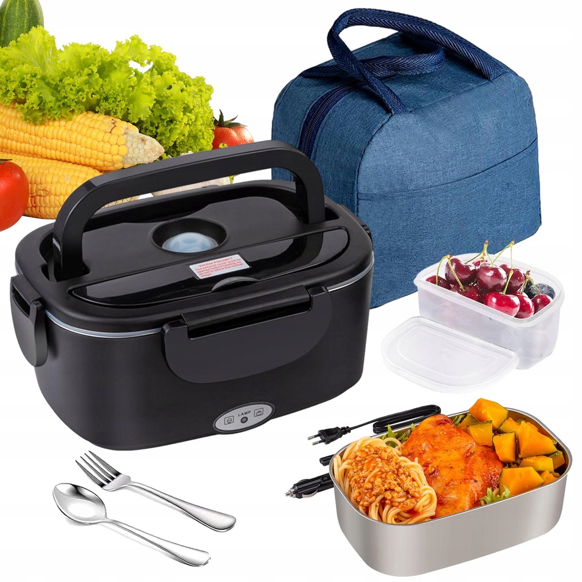 Elektrische Lunchbox 60W RVS 1.5L - Warm Eten Onderweg