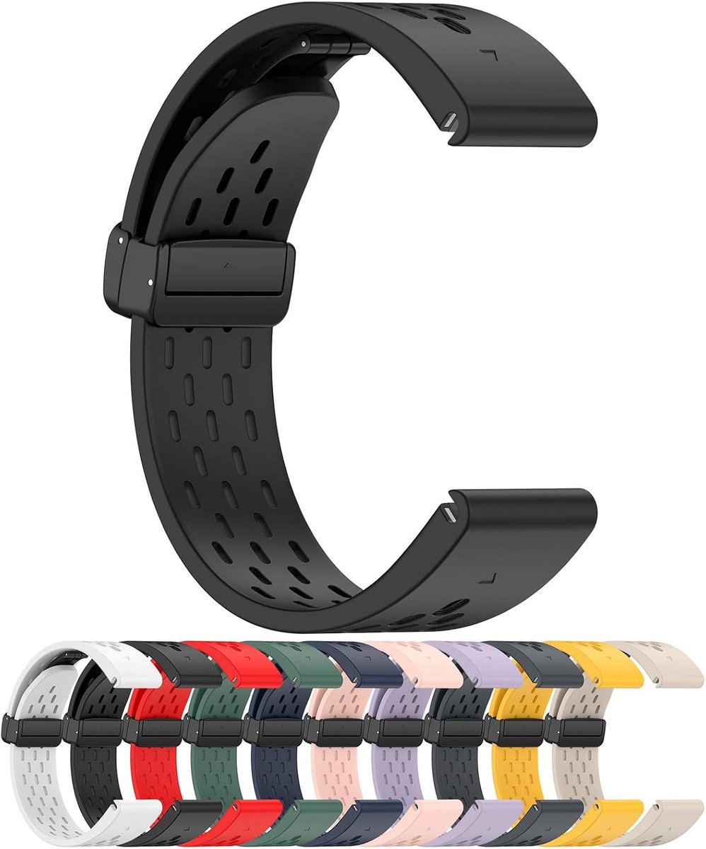 Vervangende horlogeband 22mm - Zacht siliconen - Verstelbaar - Voor Garmin Epix Pro/Fenix 7 - ShopVlot