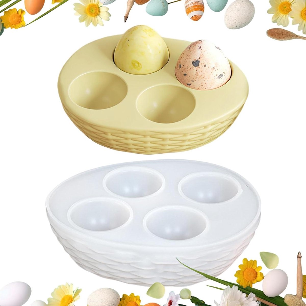 Silicone Molds - Eierhouder Mal - DIY Decoratie Maken - Praktisch Compartiment Ontwerp - 15.4x11.7x4.3cm - Niet gespecificeerd