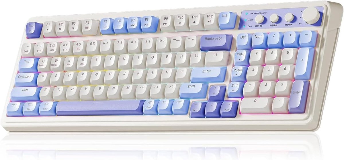 Gaming toetsenbord - Draadloos met nummerpad - RGB verlicht met media-knoppen - Ideaal voor PC - ShopVlot