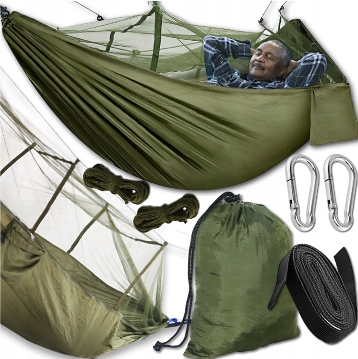 Dubbele Kampeerhammock met Klamboe - Comfort & Bescherming