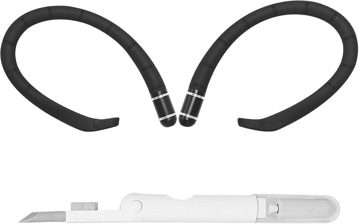 Oorbeugel voor Samsung Galaxy Buds4 Pro - zwart - met reinigingsstift - ultieme bescherming - ShopVlot