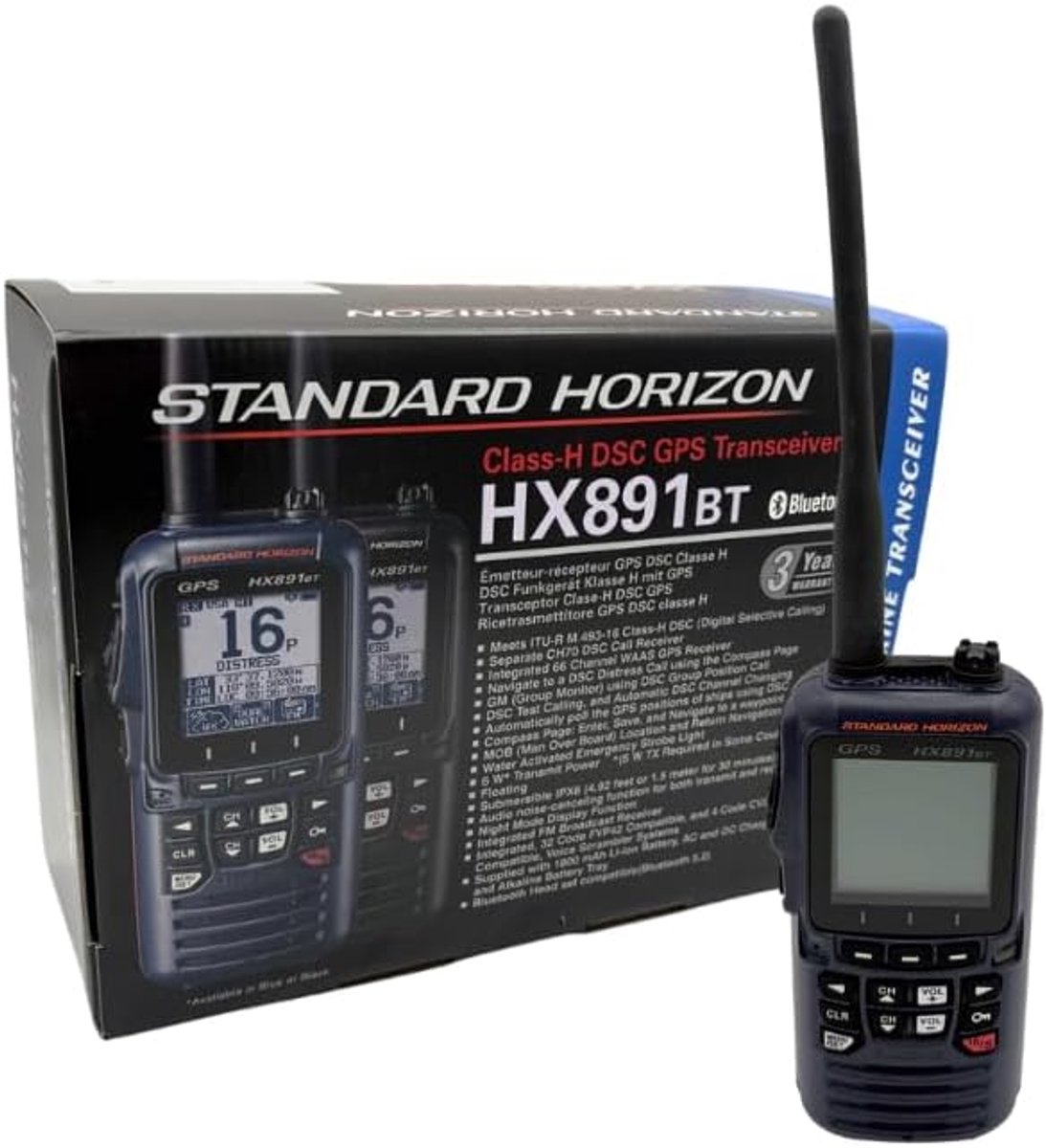 VHF marineradio 6W - drijvend - GPS navigatie - handsfree communicatie - ShopVlot