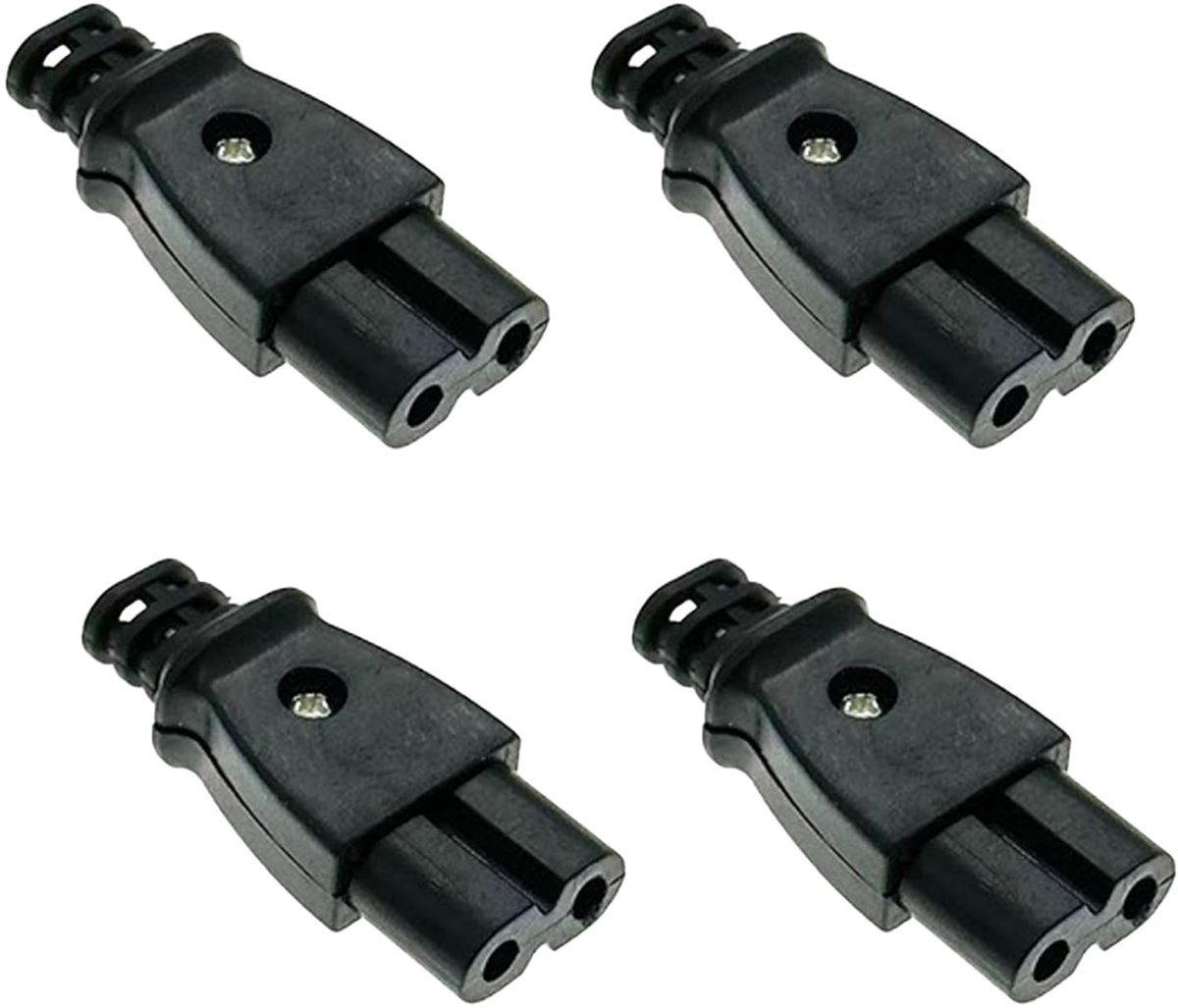 IEC320 C7 stekker 2,5A 250V - hoogwaardige koperen contacten - brandwerende PVC behuizing - ShopVlot