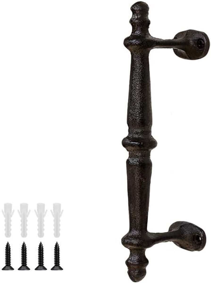 Schuifdeurgreep 23,5 cm - zwarte handgrepen - gietijzer - vintage stijl voor schuur en garage - ShopVlot