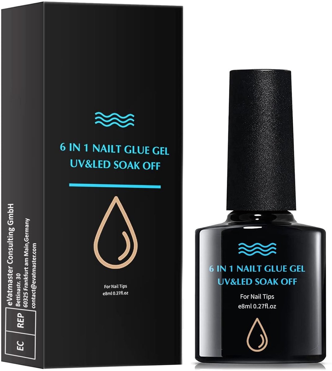 Nagellijm 6-in-1 - 8 ml - kunstnagels en nageltips - ideaal voor nagelreparatie - ShopVlot