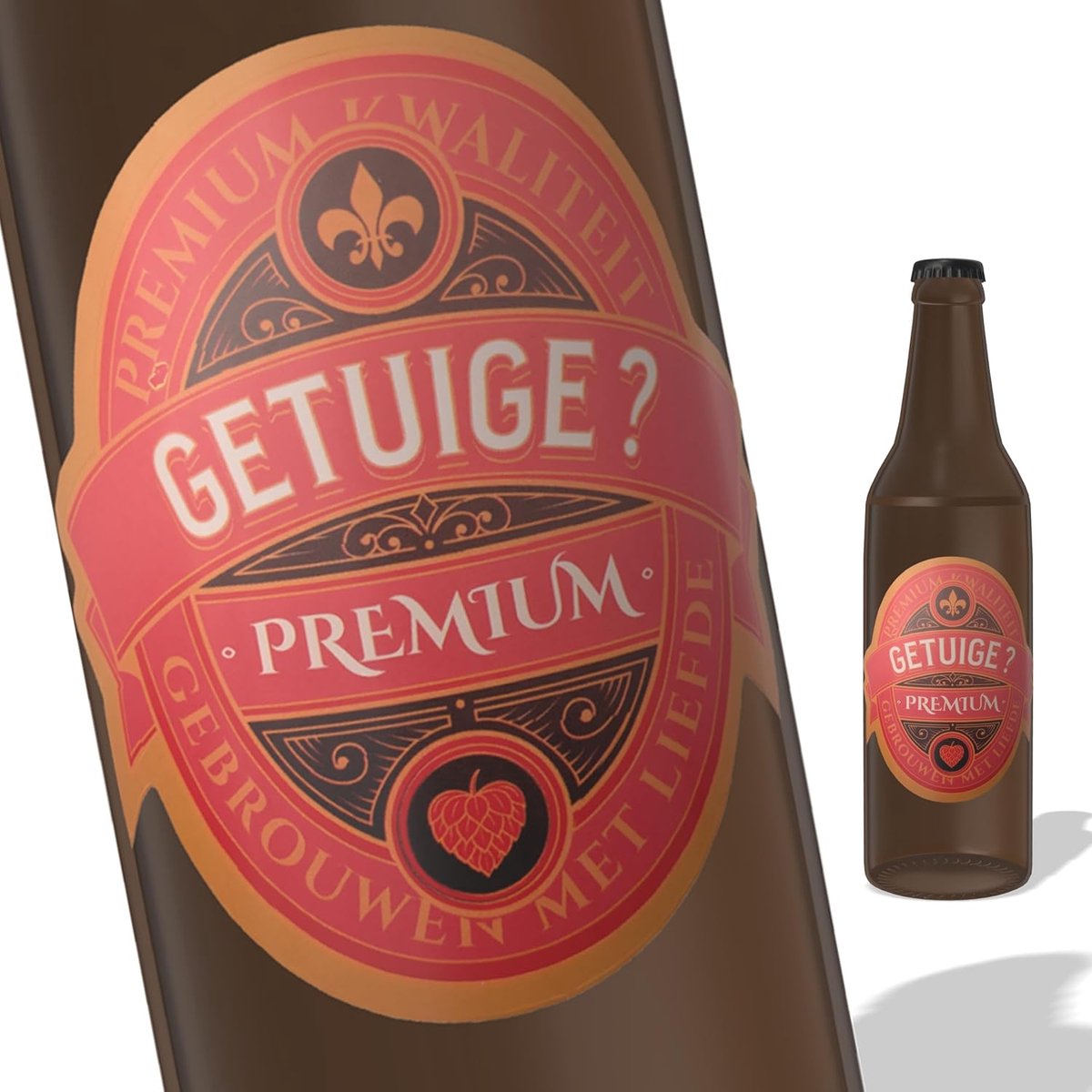 Etiketten voor bierflesjes - Set van 3 - Groen & Goud - Proost op de bruiloft! - ShopVlot