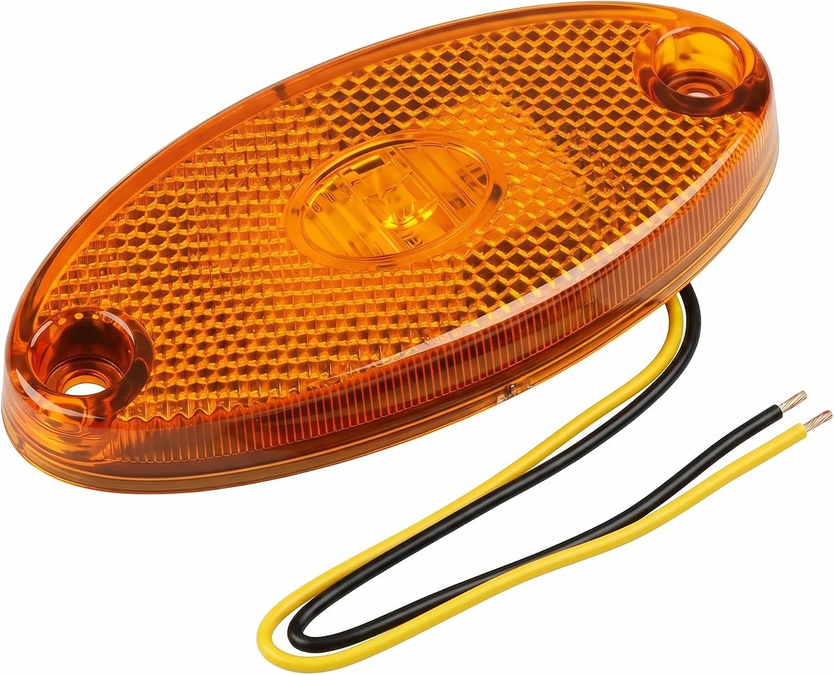 Led-markeringslicht 12 V - ovaal - ambergeel - waterdicht, maximale zichtbaarheid - ShopVlot
