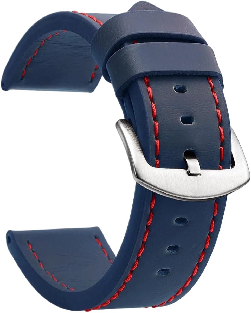 Sporthorloge band 18 mm 20 mm 22 mm 24 mm - leer - roestvrijstalen gesp - stijlvol en comfortabel - ShopVlot