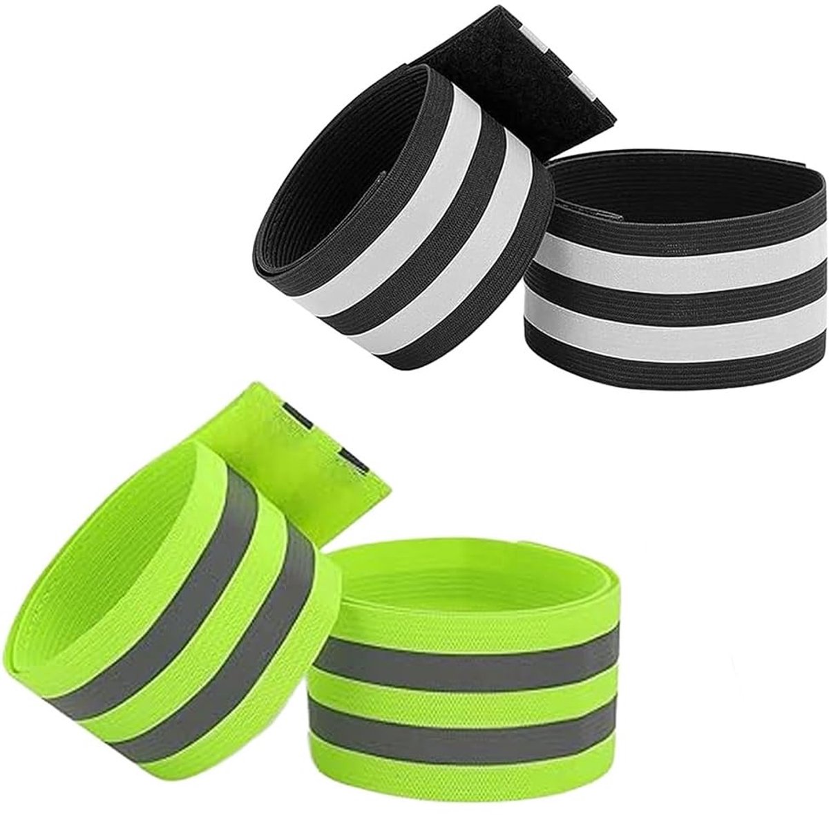 Fietsaccessoires broekklemmen set van 4 - elastische broekbescherming - reflectorband - veilig fietsen - ShopVlot