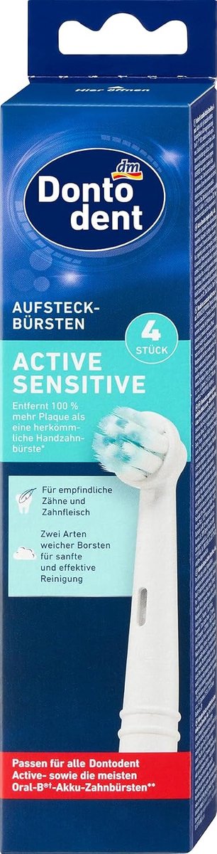 Opsteekborstels voor elektrische tandenborstels - 4 reserveborstels - voor gevoelige tanden - zachte reiniging - ShopVlot
