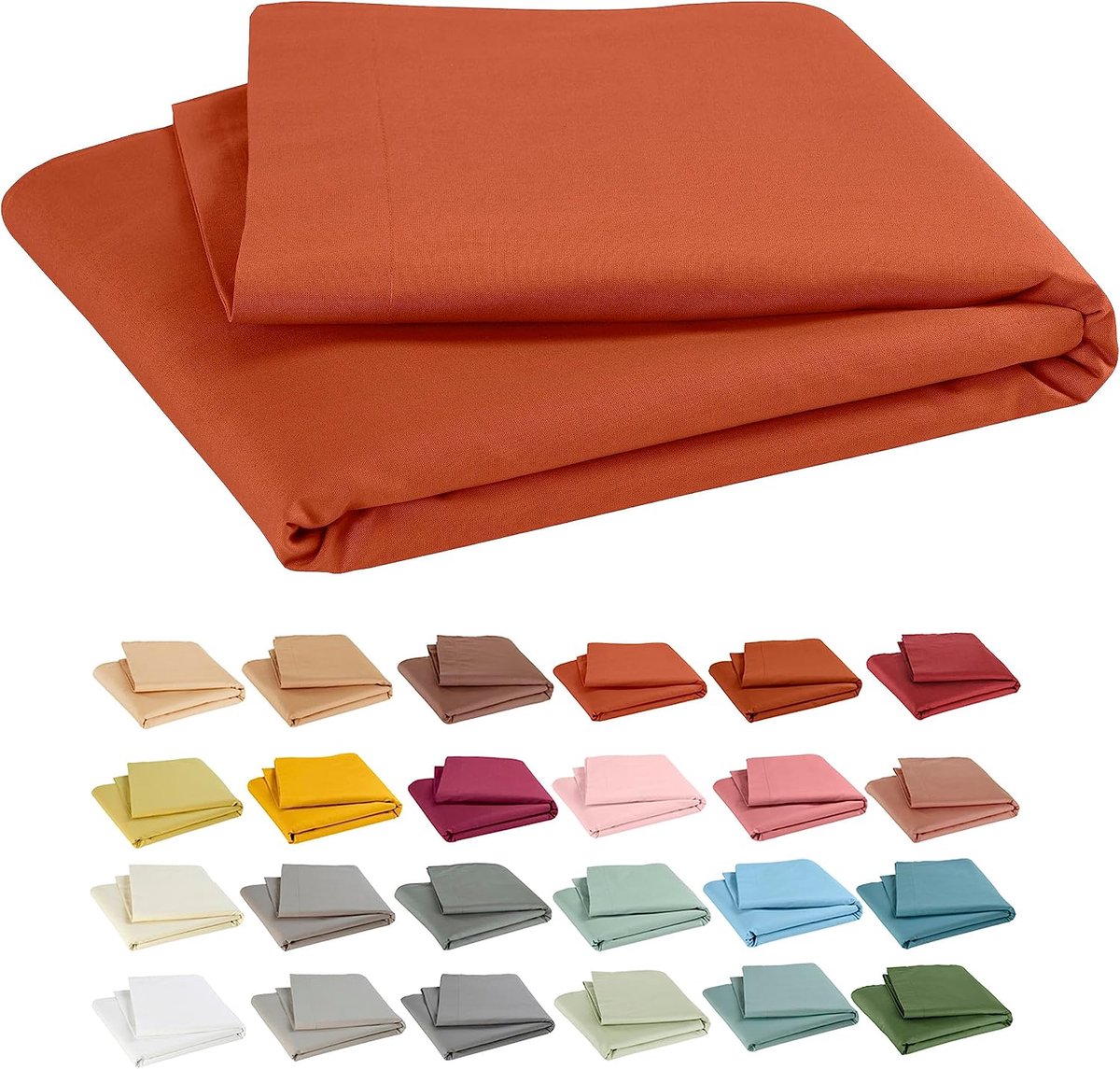 Flat bed sheets baby 118x180cm - katoen uit biologische teelt - brick kleur - bijdraagt aan een duurzame toekomst - ShopVlot