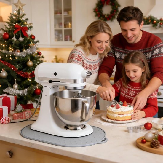 Keukenmixer Schuifmat - Apparaat Onderlegger - Bakken en Koken - Aanrecht Bescherming - 40x27 cm - Grijs — afbeelding 4