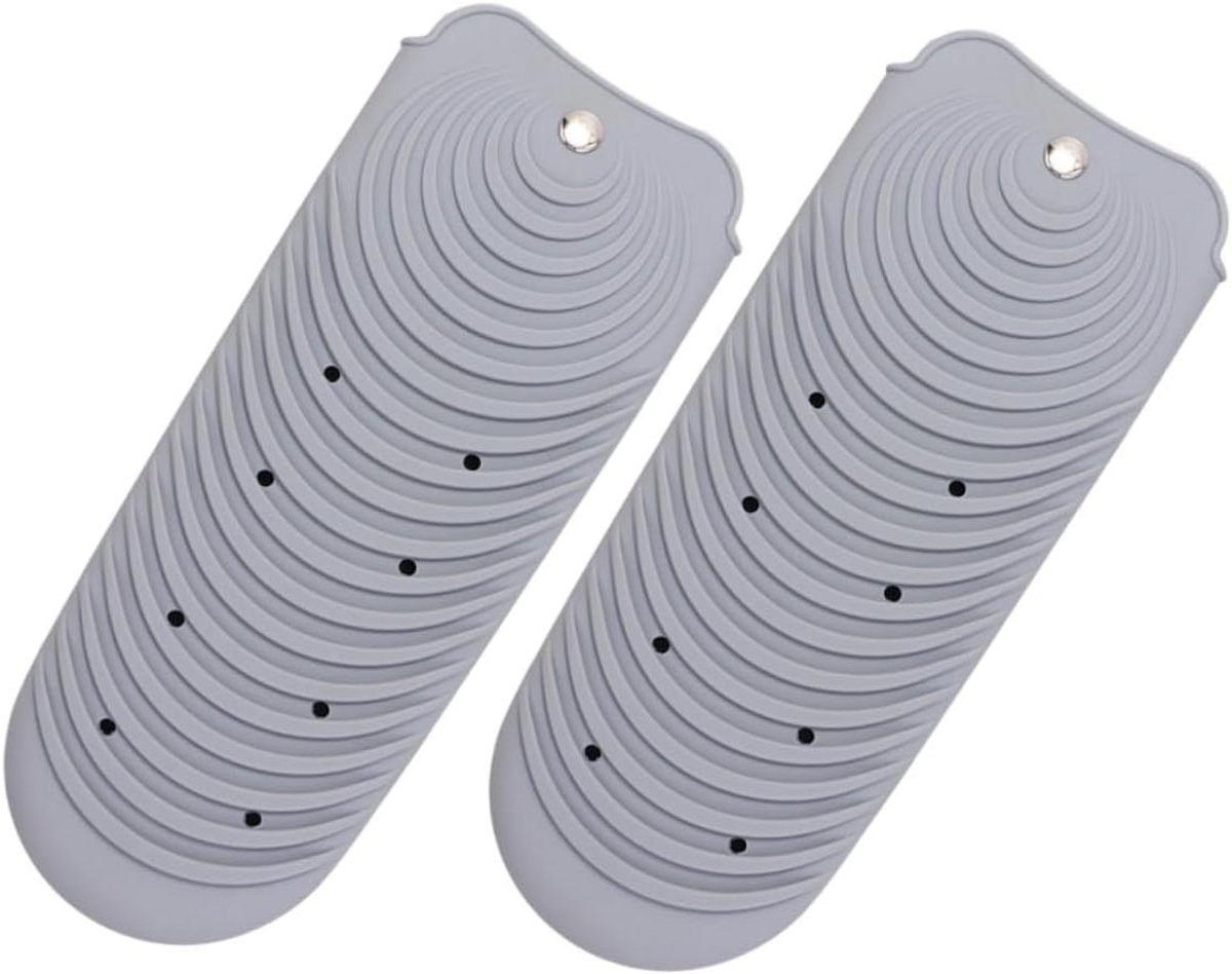 Opbergtas Krultang - Reiskoffer Stijltang Mat - Haar Styling Beschermen - Hittebestendig Siliconen - 26 x 10.9 cm - Grijs