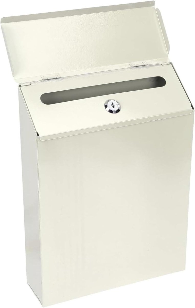 Brievenbus met slot - Wandmontage Postbus - Post Ontvangen - Klassieke uitstraling - 30x23x6 cm - Wit