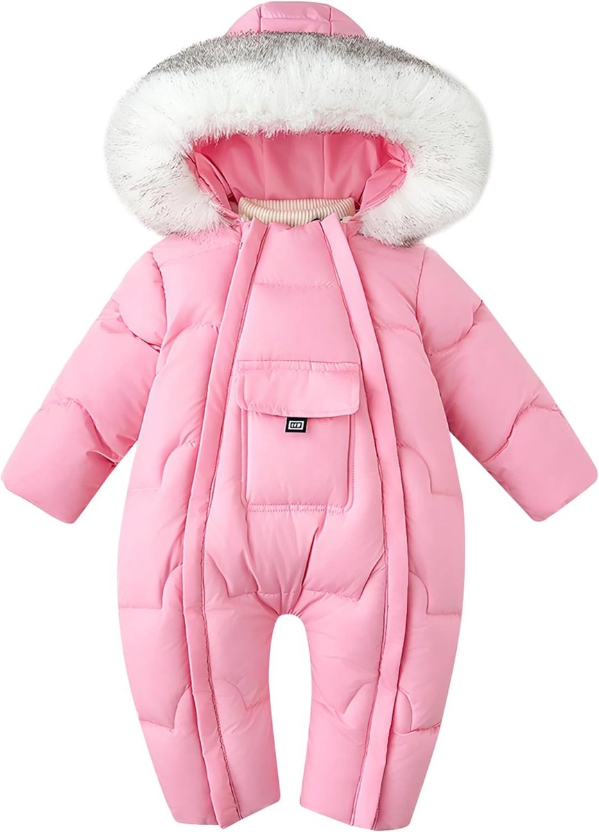 Baby snowsuit 6-9 maanden - gevoerd winterrompertje - met capuchon - houdt warm - ShopVlot