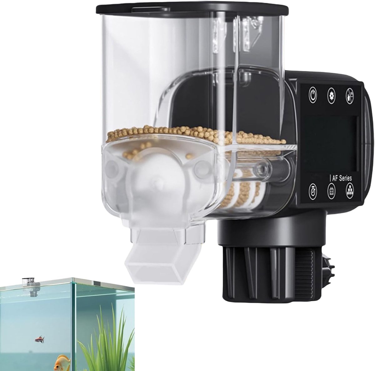 Claoner Automatische visvoederautomaat - Digitaal display - Programmeerbare timer - Voor vakantie reizen - Dagelijks gebruik - Slimme voeding