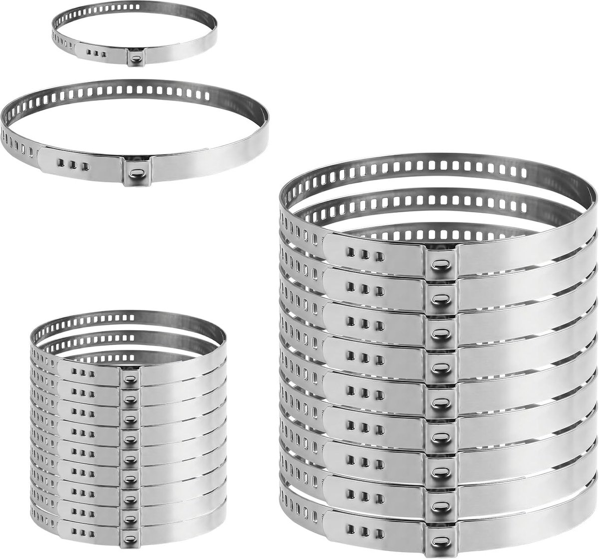CV asmanchetten verstelbaar 50-120 mm en 25-50 mm - roestvrij staal - universele slangklemmen - ShopVlot
