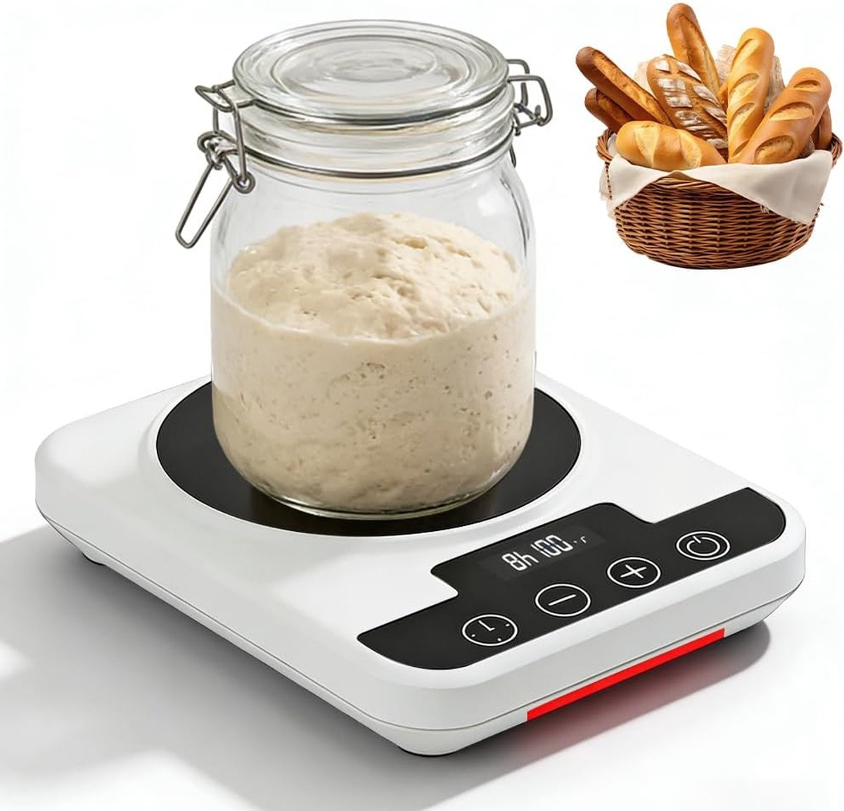 Sourdough starter warmer - temperatuurregeling 1°C - 12-uurs timer - optimale fermentatie ondersteuning - ShopVlot