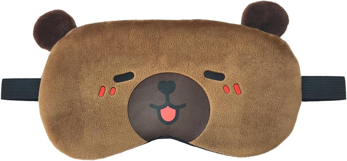 Slaapmasker voor kinderen - pluche capibara - grappig cartoon design - comfortabel inslapen - ShopVlot