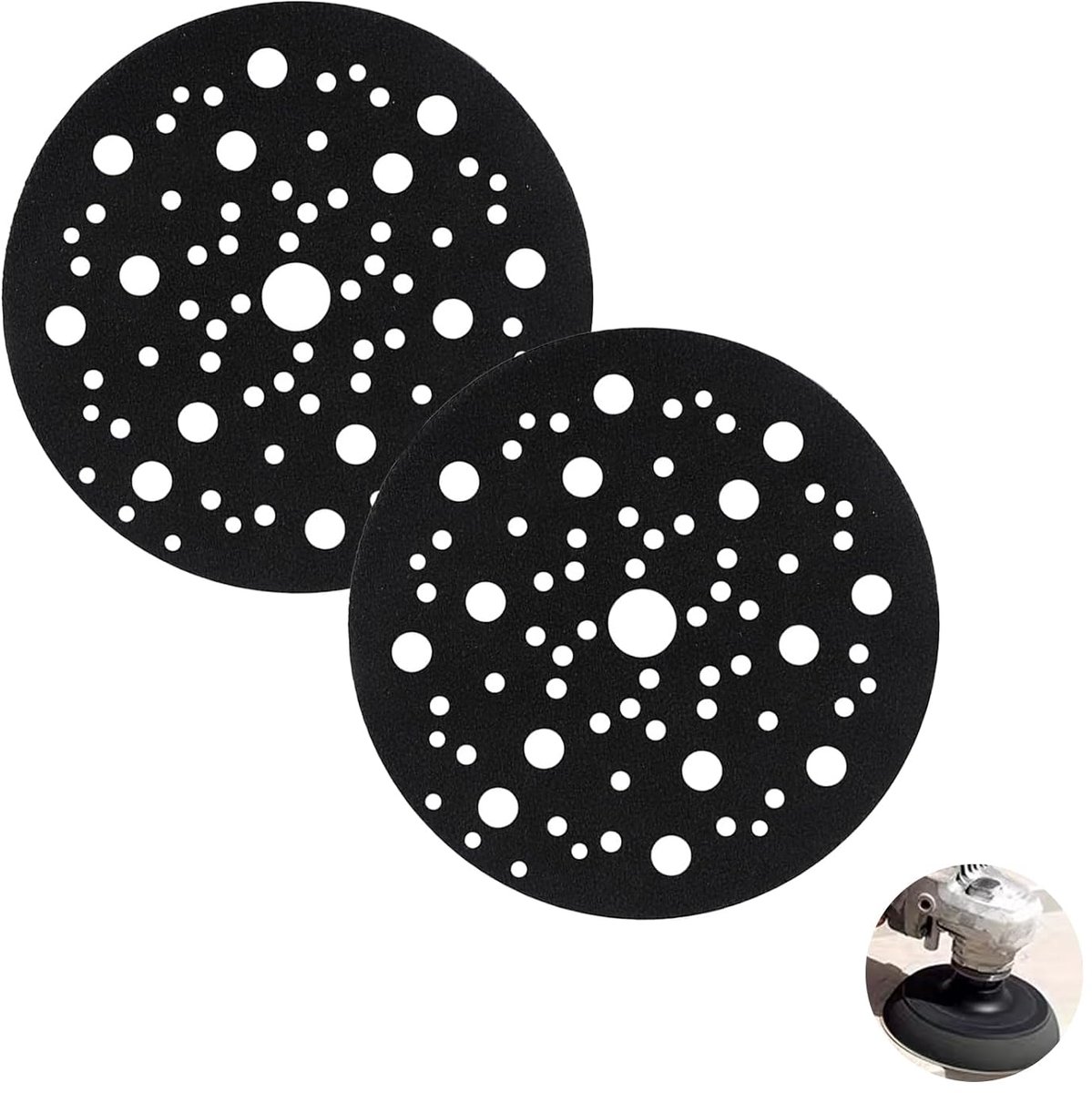 Beschermpad 150mm 3mm - Set van 2 - Soft multi-hole interface - Voor optimale bescherming bij schuurwerk - ShopVlot