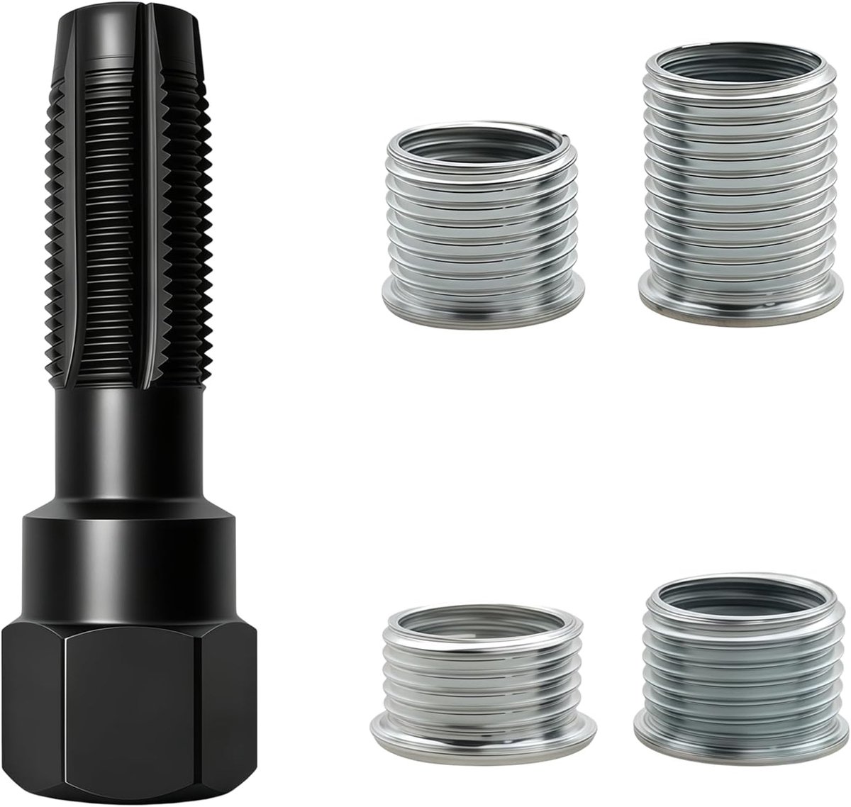 Zündkerzengewinde reparaturset M14 x 1,25 - aluminium - inclusief reibalen en inzetstukken - voor nauwkeurige reparatie - ShopVlot