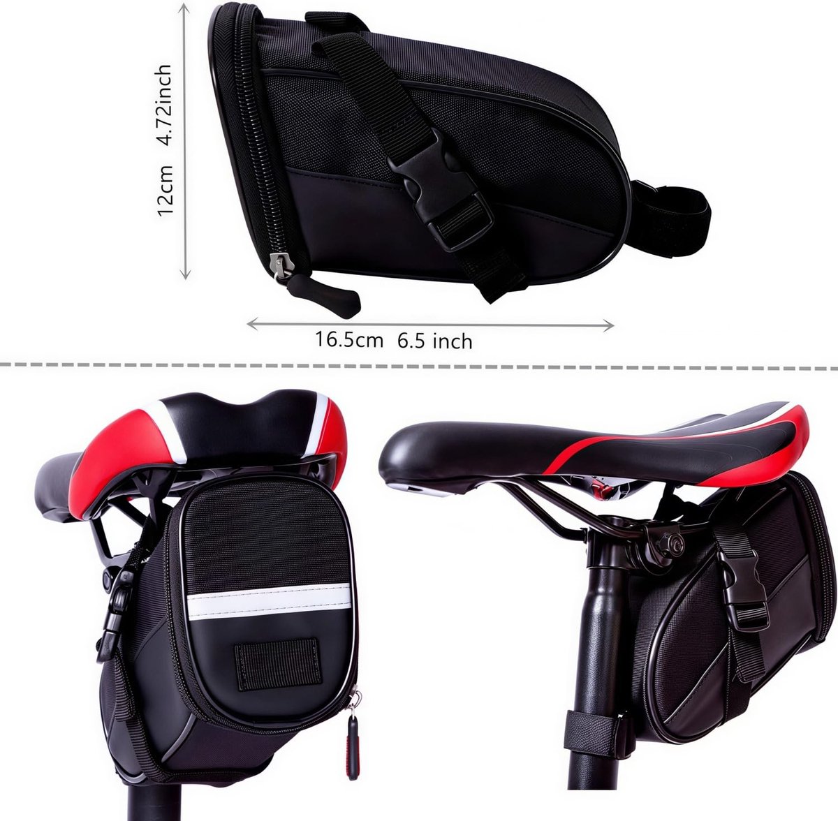 Fietsreparatieset 3-in-1 - Lijmvrije patches - Multitool met kettingklinknagels - Inclusief waterdichte zadeltas - ShopVlot