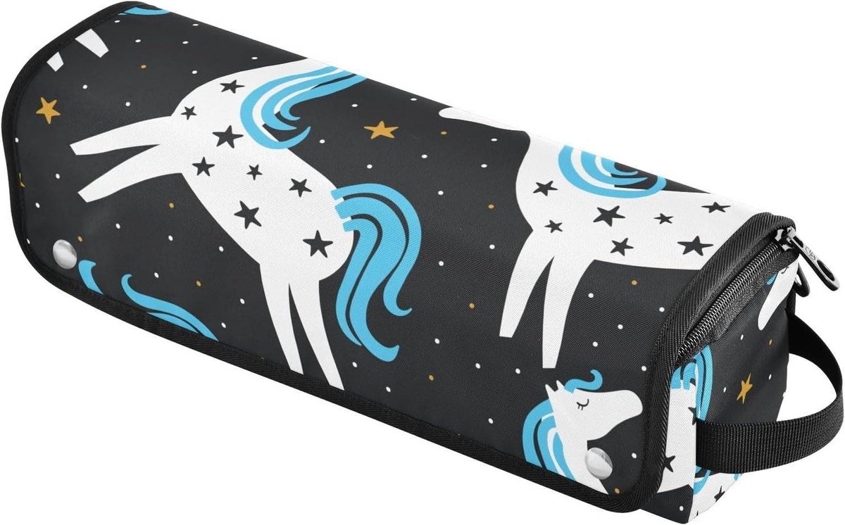 Reistas Hittebestendige Mat - Styling Tool Organizer - Haargereedschap Opbergen - Magnetisch Afneembaar - 1 Size - Paarden Ster Wit