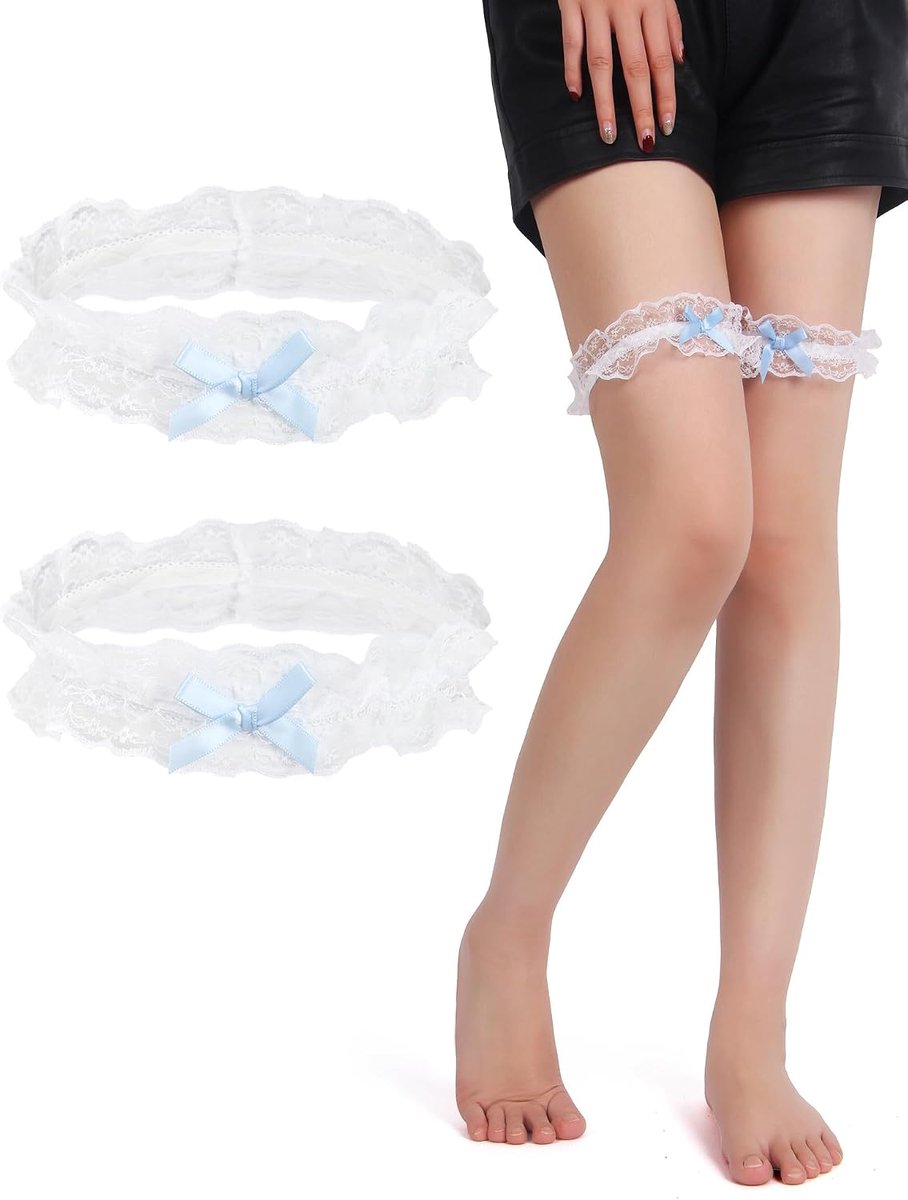 Bruidsbanden one size - mesh materiaal - elastische garter - perfect voor trouwjurk - ShopVlot