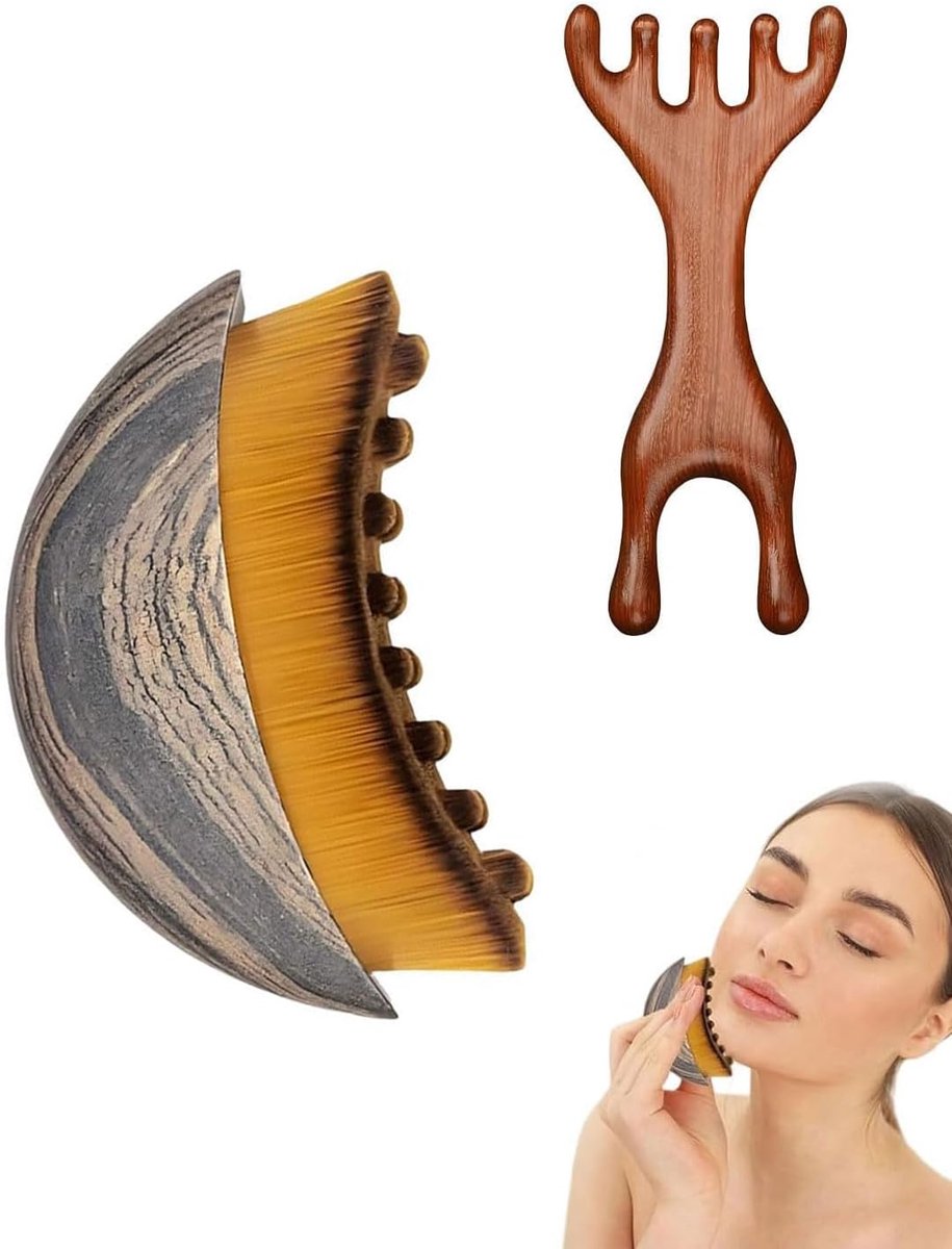 Gezichtsborstel en Kam Set - Lymfatische Drainage Massager - Ergonomisch Ontwerp - Vermindert Zwelling - SnelShoppen