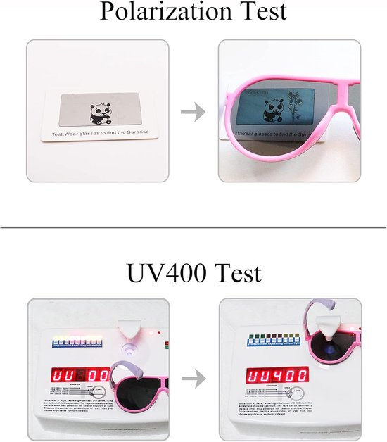Zonnebril Kinderen - Kinderzonnebril Meisjes - Bescherming Tegen Zon - Gepolariseerde Glazen - 16.5 cm - Roze Paars — afbeelding 2