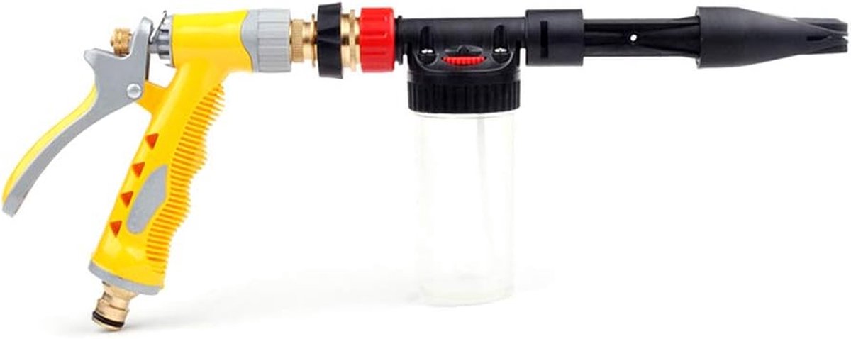 Autowassen Spray - Schuimspuit Reiniger - Voertuig Reinigen - Instelbare Verhoudingsknop - 19 x 15.5 x 7.5 cm - Geel