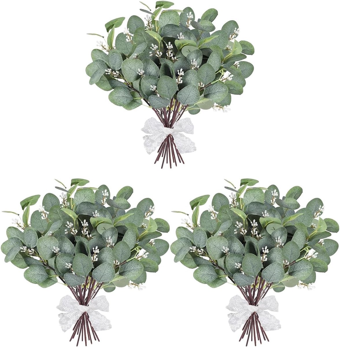 Kunstmatige eucalyptus takken 18 stuks - gedroogde eucalyptus bladeren - realistische uitstraling - SnelShoppen