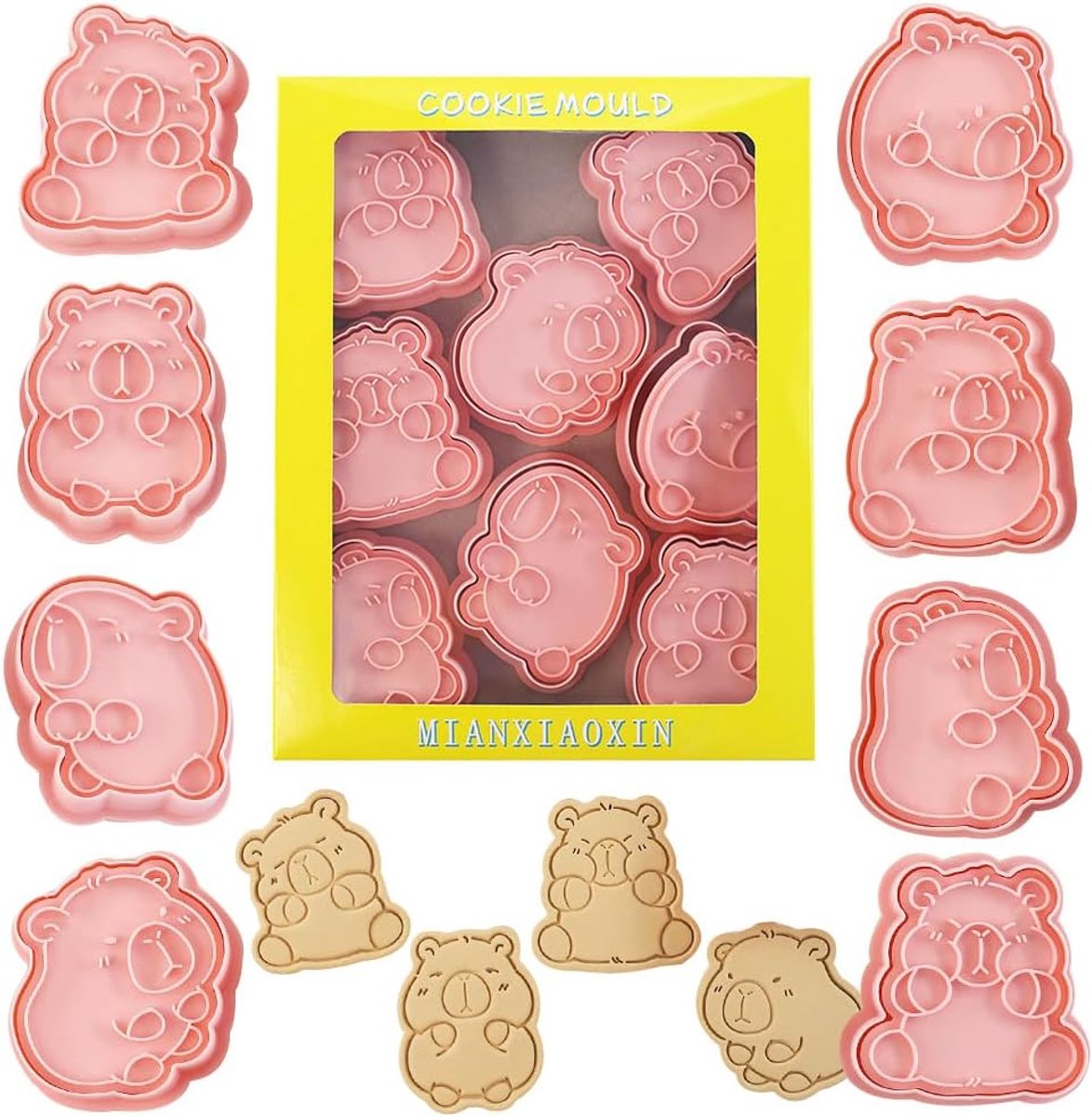 Koekjesuitsteekvormen Capybara - 8-delige set - hoogwaardig plastic - perfect voor verjaardagen - SnelShoppen