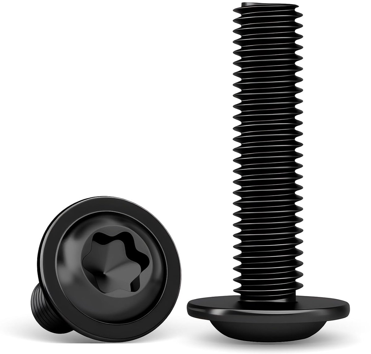 35 stuks flensschroeven M4x30 mm, RVS zwart Torx | M4x30 mm RVS A2 V2A zwart met Torx en volledige schroefdraad voor meubels, werkplaats en DIY