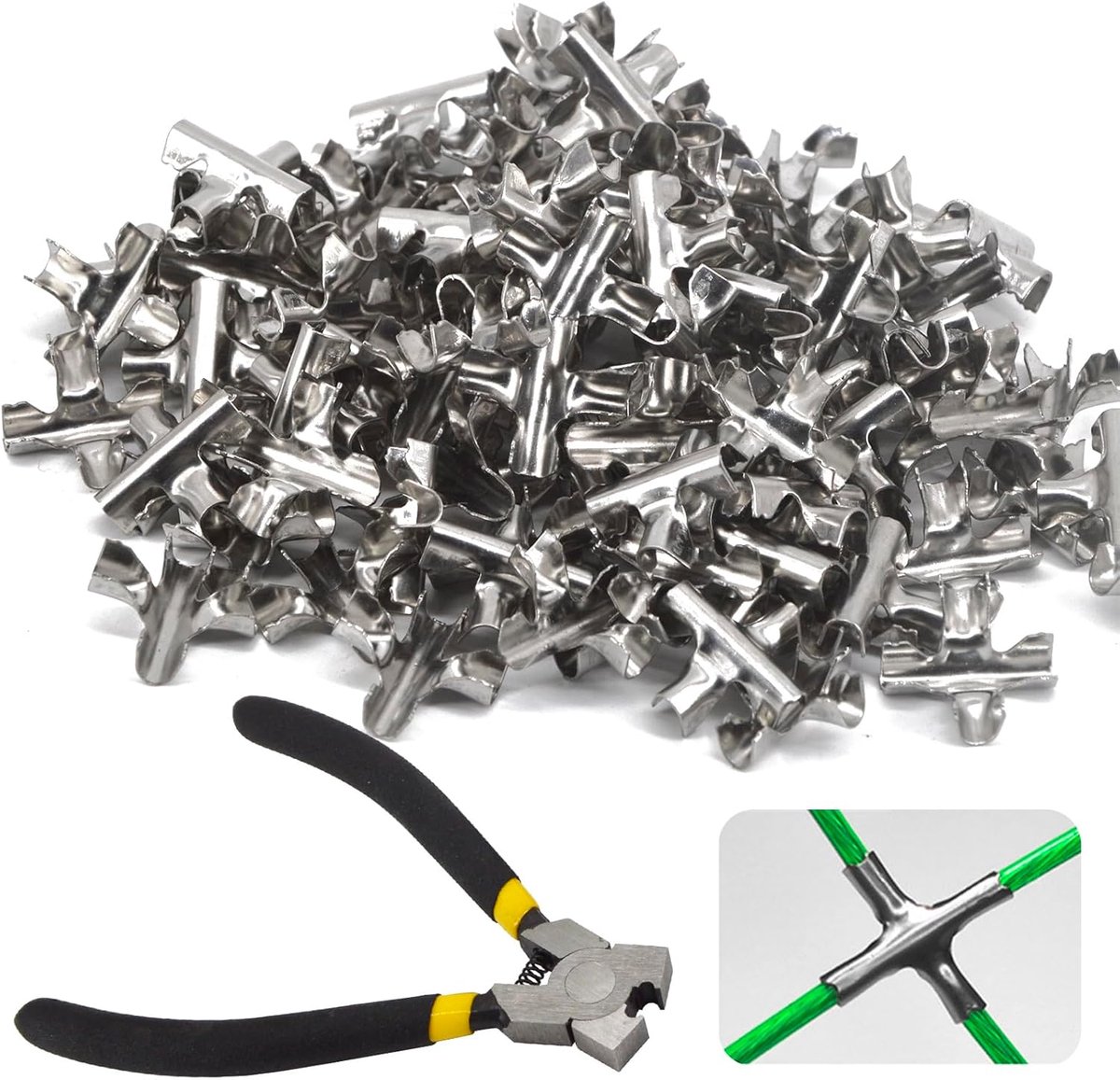 (200 stuks) 304 Rvs Kruis Kabel Klemmen Kabel Railing Voor φ3.5-4mm Draad Touw Cross Gesp
