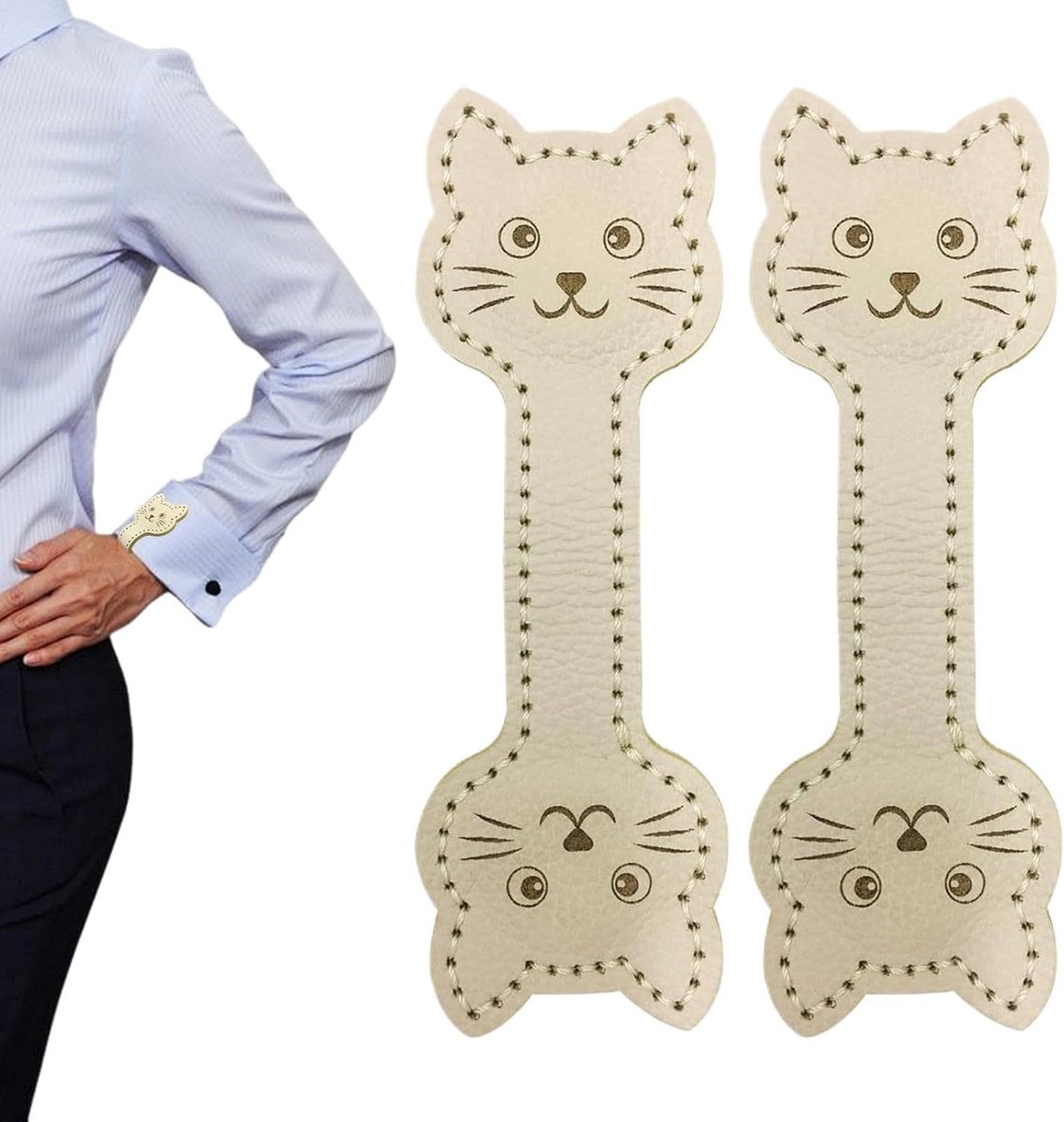 Kledingclips 2 Stuks Schattige Kat Mouwversteller | Magnetische Broek Clips voor Blouses Truien Pantalons Casuele Broeken Vergaderingen Dineren Afwassen van Borden het koken