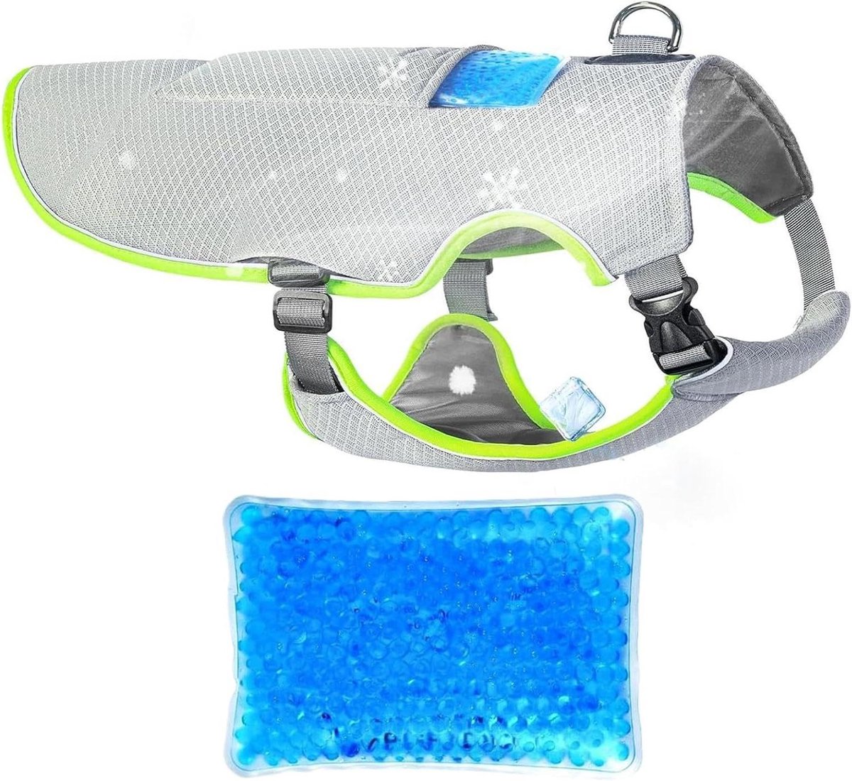 Honden Koelvest - Honden Kleding Koel - Hitte Verminderen - Watergeactiveerde Koeling - Maat L - Lichtgrijs