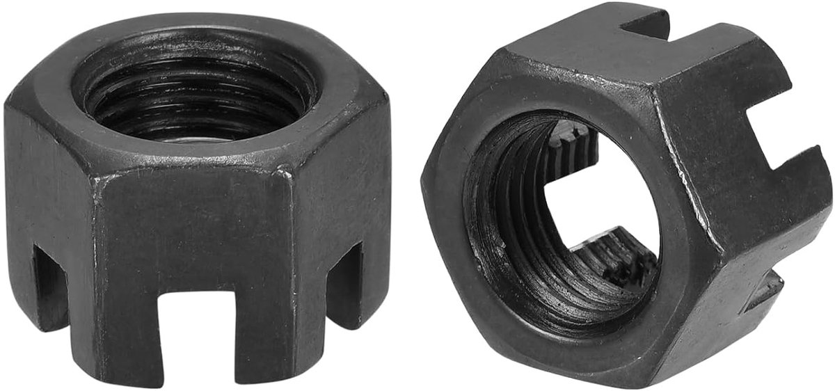 sourcing map Zeskantmoeren zeskant sleufmoer vervanging van koolstofstaal Accessoires 5 stuks M14 x 1,5 mm