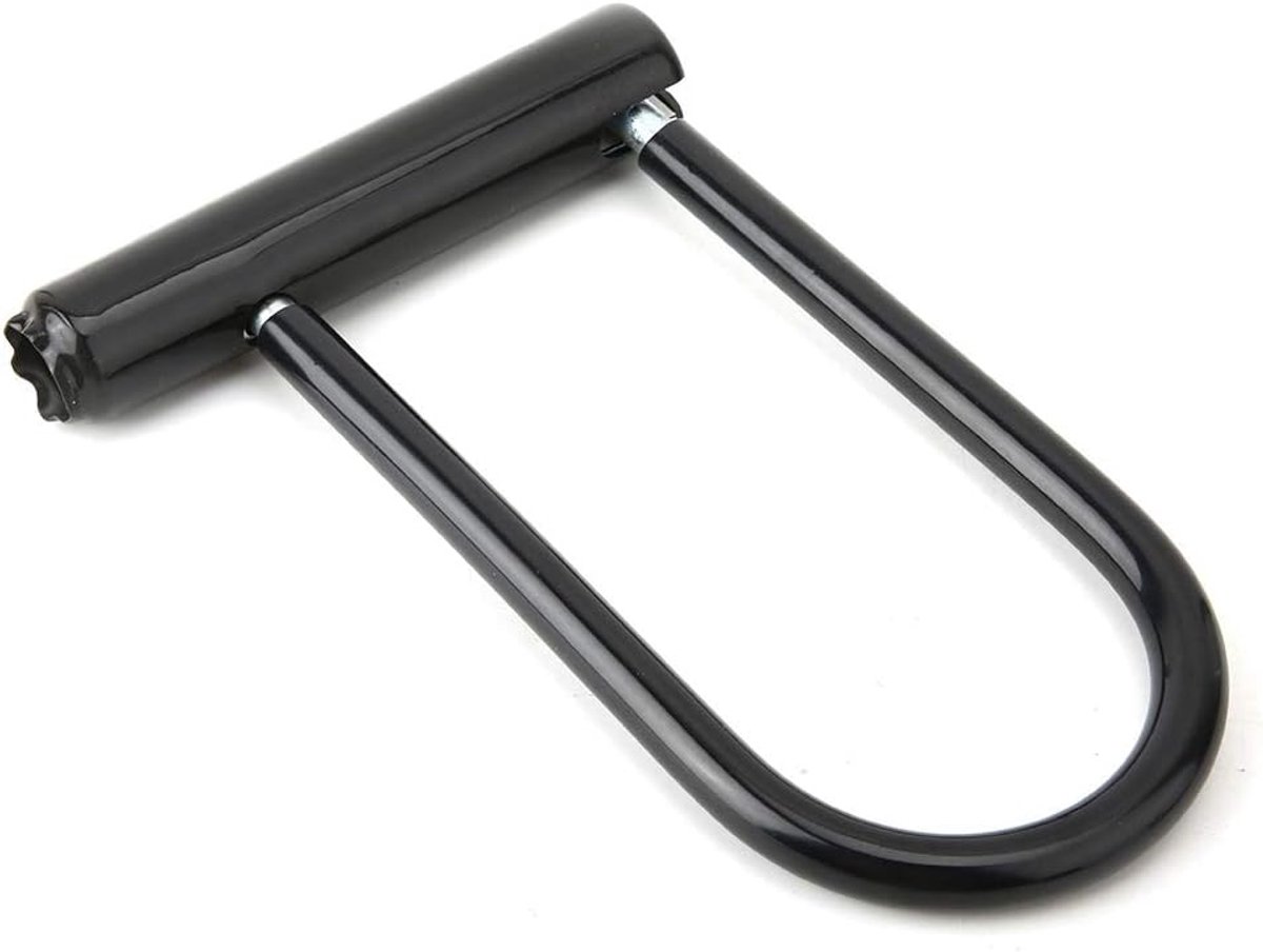 U-slot, Zwaar Uitgevoerd fiets- en Motorfietsbeveiliging Antidiefstalslot met 2 Sleutels voor Scooters, Zeer Veilige Geharde Beugel, Vinylcoating, 20 Cm Lengte, Zwart