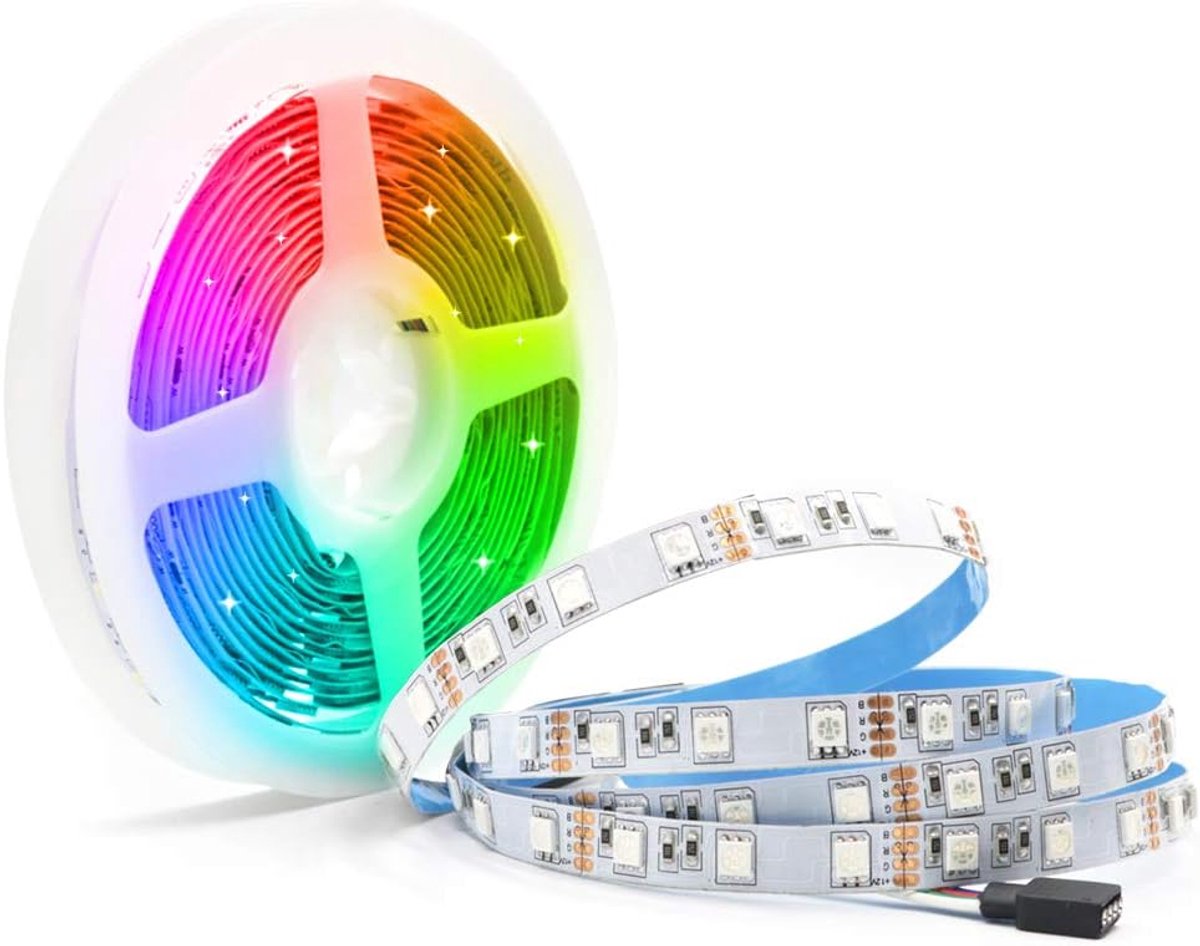 LED Strip,5M,300 LEDs,5050SMD,Lichtstrip,RGB,12V,binnenverlichting voor decoratie, party, keuken, Kerstmis(RGB, slechts 5M Strip, IP20)
