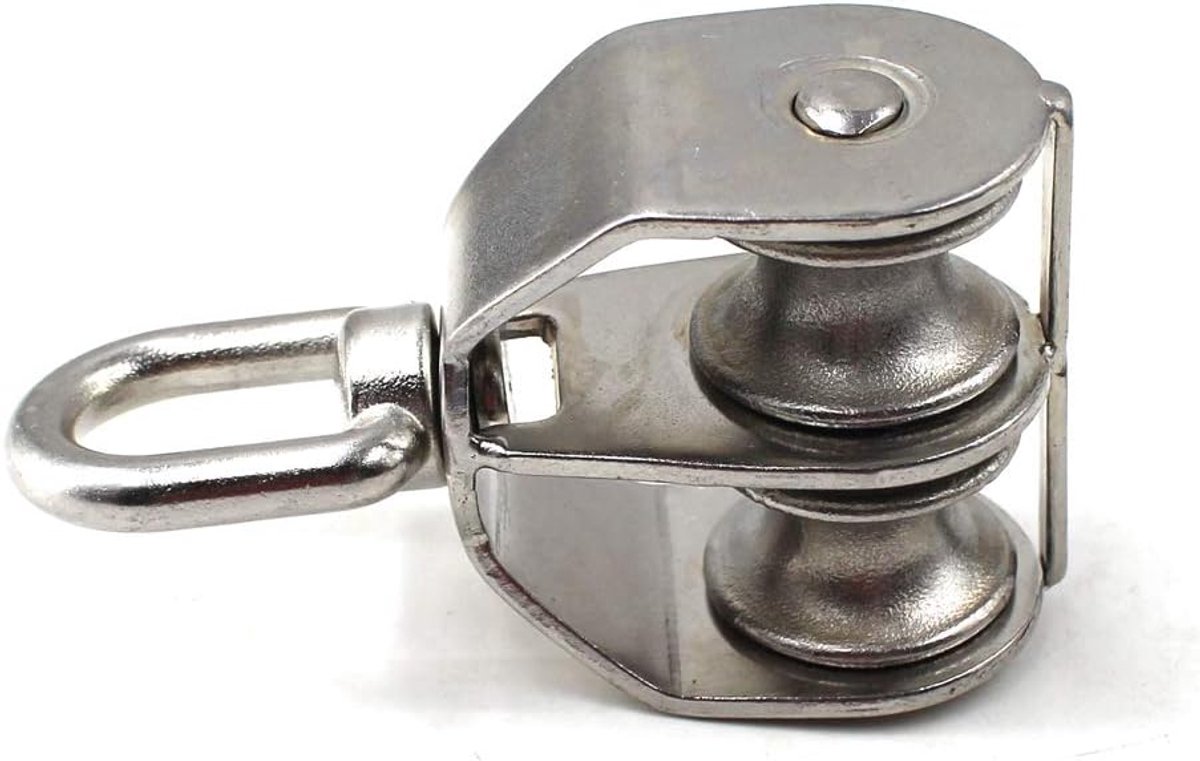 Touw Dubbele Pulley Blok 304 RVS Roller Pulley Lager Roller, M32, 1