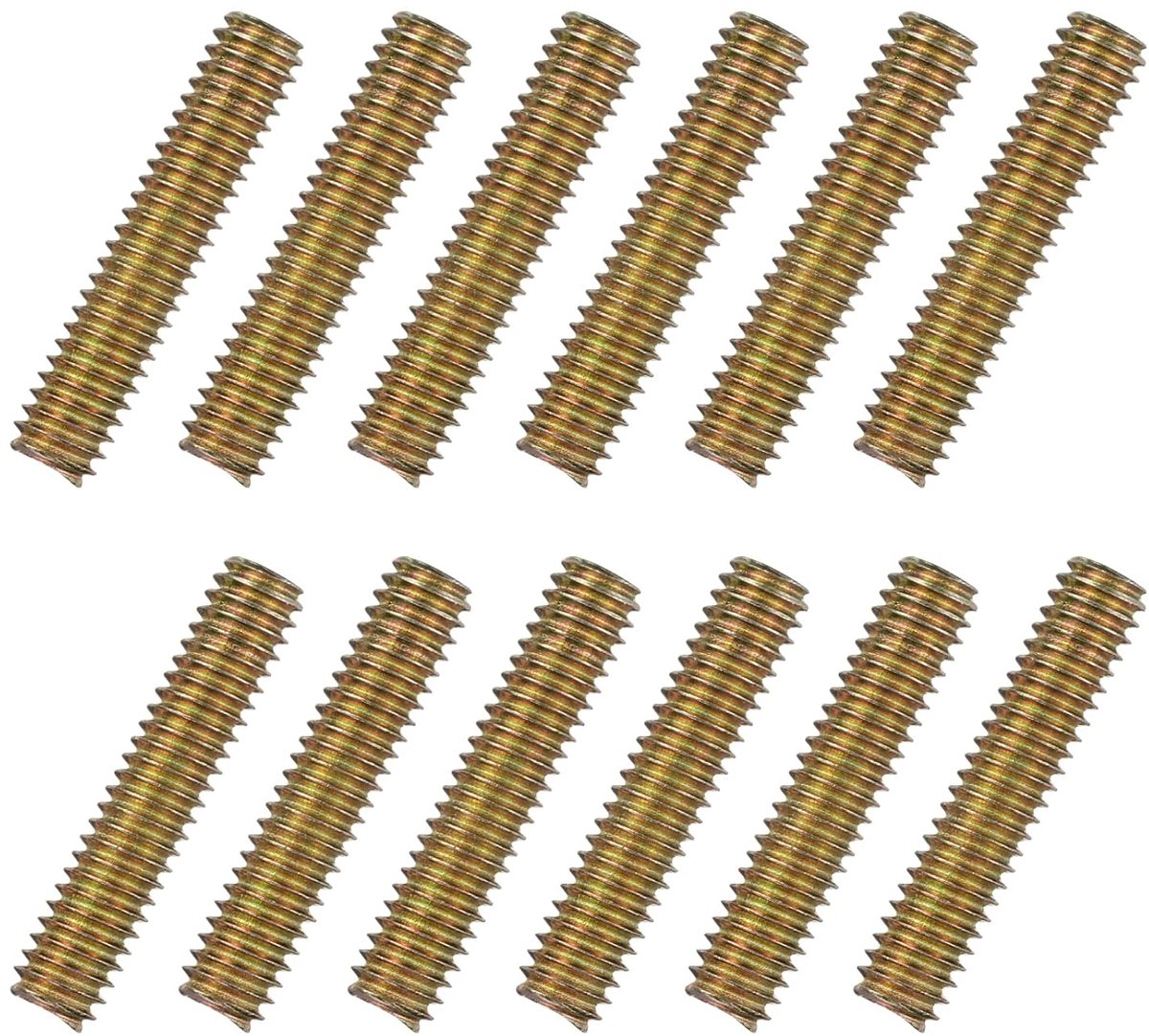 12 stuks schroeven met volledige schroefdraad, 5/16 x 1-1/2 inch, alle draadpennen, lange schroefdraadschroeven, koolstofstaal voor meubels, leuning, montage, bevestiging, aansluiting,