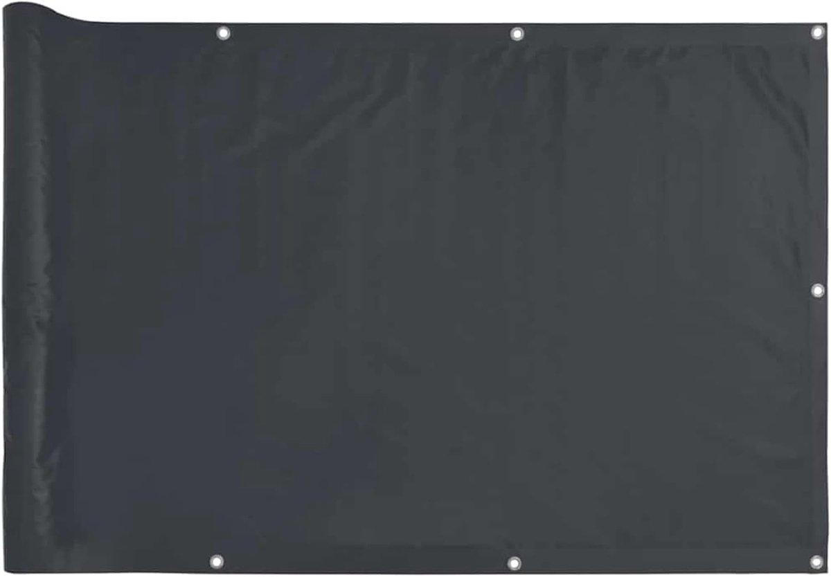 MAKER Inkijkbescherming voor balkon, antraciet, 400 x 75 cm, pvc-gecoat polyesterweefsel, uv- en weerbestendig, met versterkte aluminium ogen, ideaal voor metalen omheining, terras, veranda