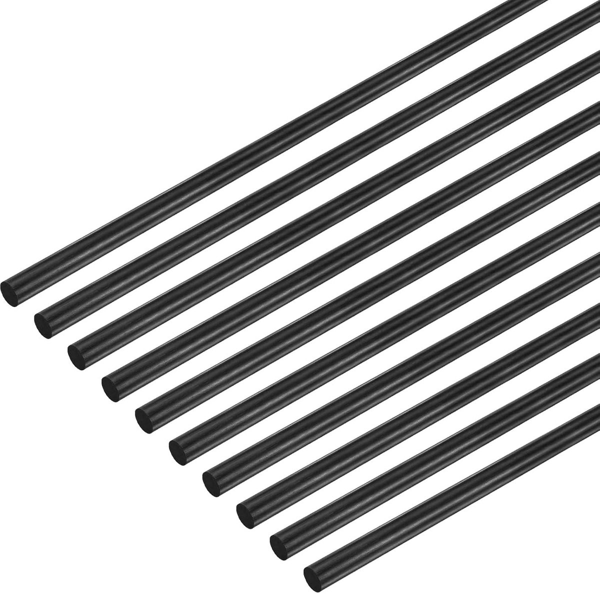 10 stangen van koolstofvezel, 300 mm, lengte 1,5 mm, diameter massieve mast, mat, voor RC-vliegtuigen/doe-het-zelf vliegtuigen/quadcopterarmen/buizen voor drakenvleugels (11,81 x 0,06 inch