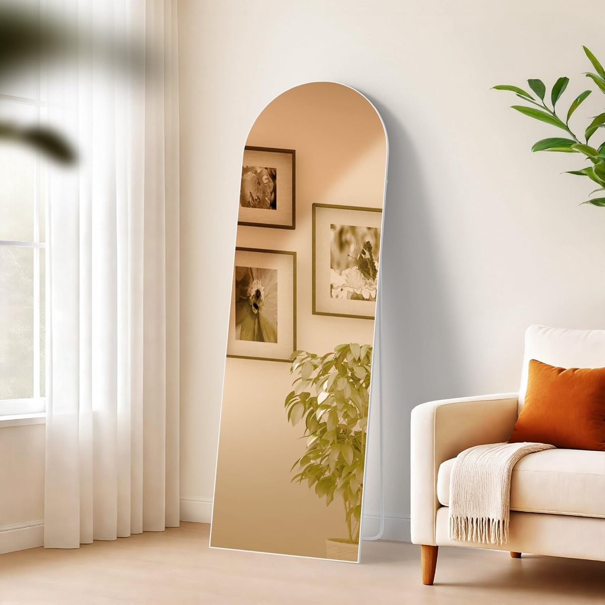 Moline Spiegel - spiegel staand - wandspiegel - spiegel staand volledige lengte - make up - passpiegel slaapkamer - verschillende maten -, Kleur:mat wit, Maat:150x50 cm