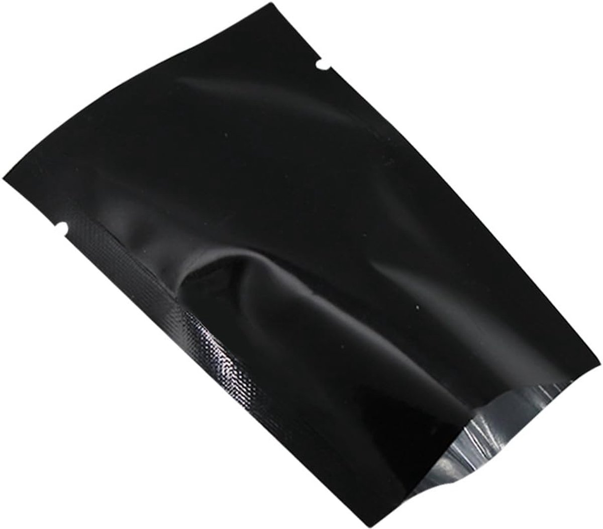 zakken, 200 stuks, gekleurd, Mylar folie, opening aan de bovenkant, vacuüm, hitteverzegelbare zakken voor levensmiddelen, verpakking met scheurinkepingen (zwart, 12 x 18 cm)