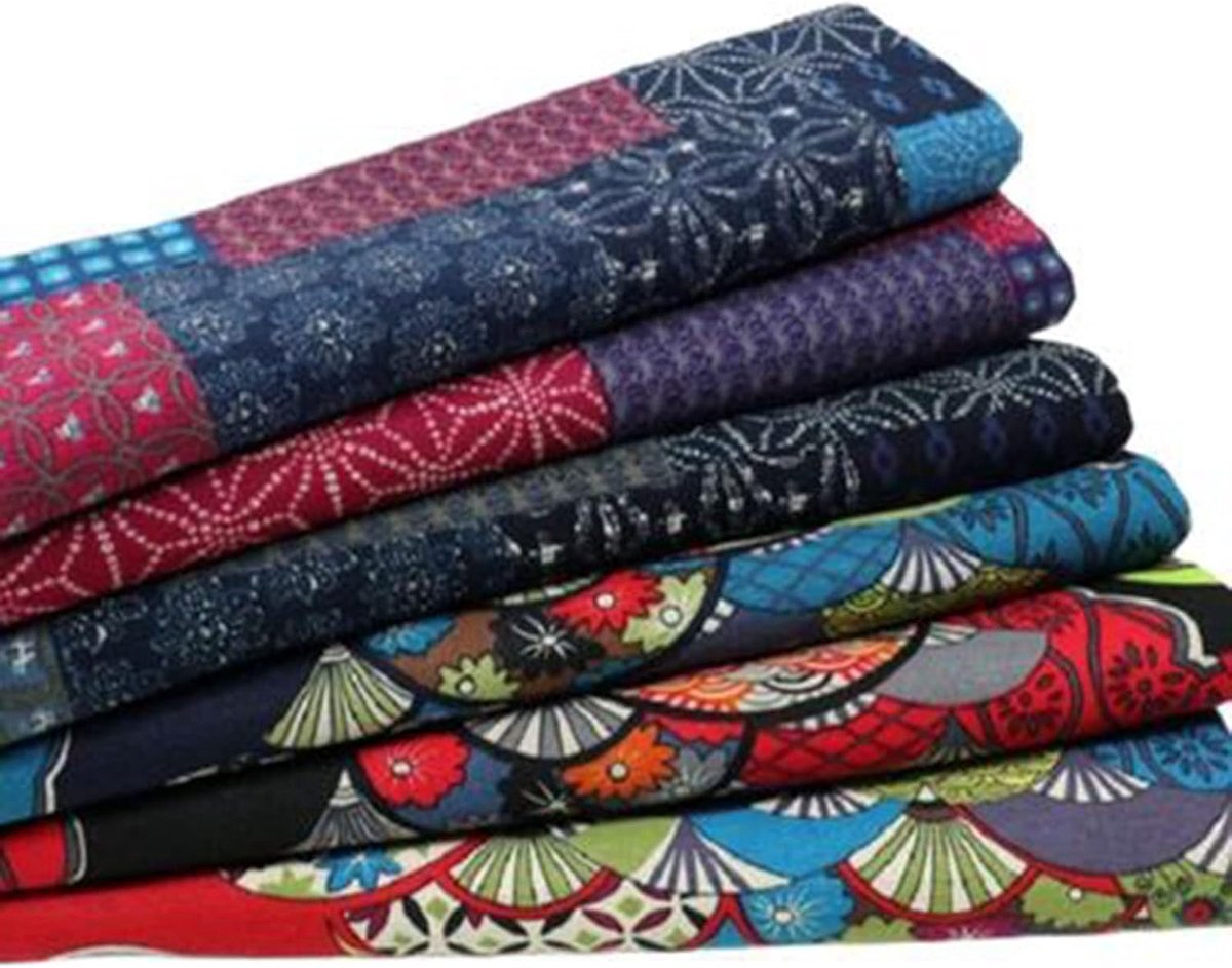 6 stuks 9.4 x 9,4 inch vlasweefsel Gedrukt patchwork vierkanten bundel naaien quilten voorgesneden quilten assortiment stof voor DIY scrapbook Craft Making Supplies