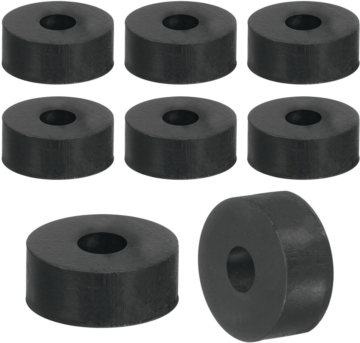 18 stuks rubberen sluitringen, 20 mm OD, platte sluitringen 6 mm ID, 8 mm dik, afstandshulzen, rubberen afdichting, ronde afstandhouders voor kraan, handgrepen, meubels, machine, zwart